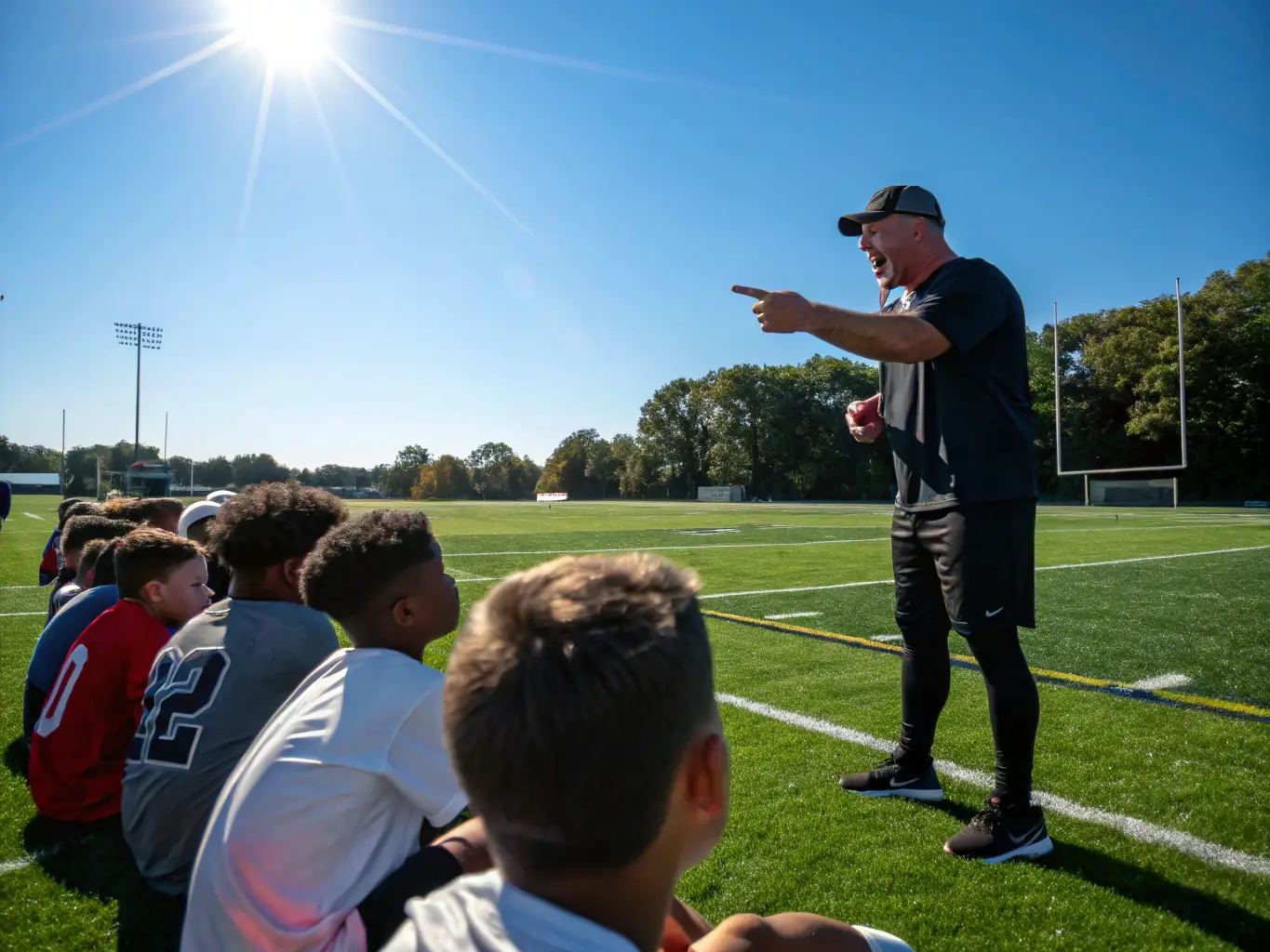 A photograph of coaches leading a training session, emphasizing the expertise and dedication of the coaching staff.